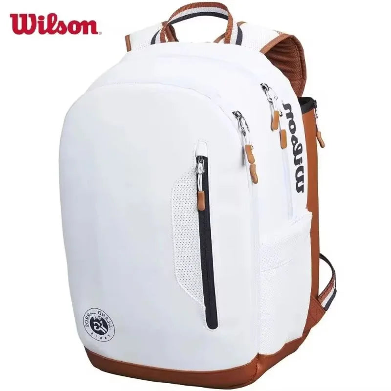 Wilson Roland Garros Clay Tennis Bag French Open Commemorative Tour Tennis Racquets Backpack Max for 2 Rackets with Compartment