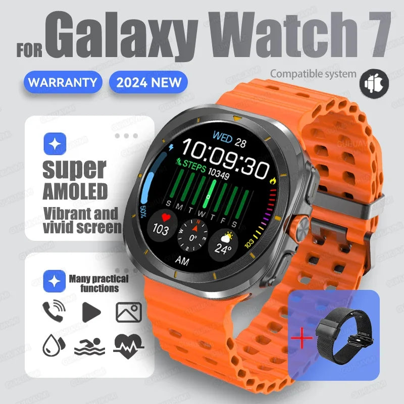 For Samsung New Sapphire Screen Galaxy Watch 7 Ultra Smart Watch Men's 32GB Memory NFC Bluetooth Call IP68 Waterproof Smartwatch