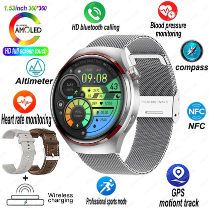 New Watch 4 Pro Space Exploration Edition Man Smart Watch HD Bluetooth Call GPS NFC Heart Rate 100+ Sports SmartWatch For HUAWEI