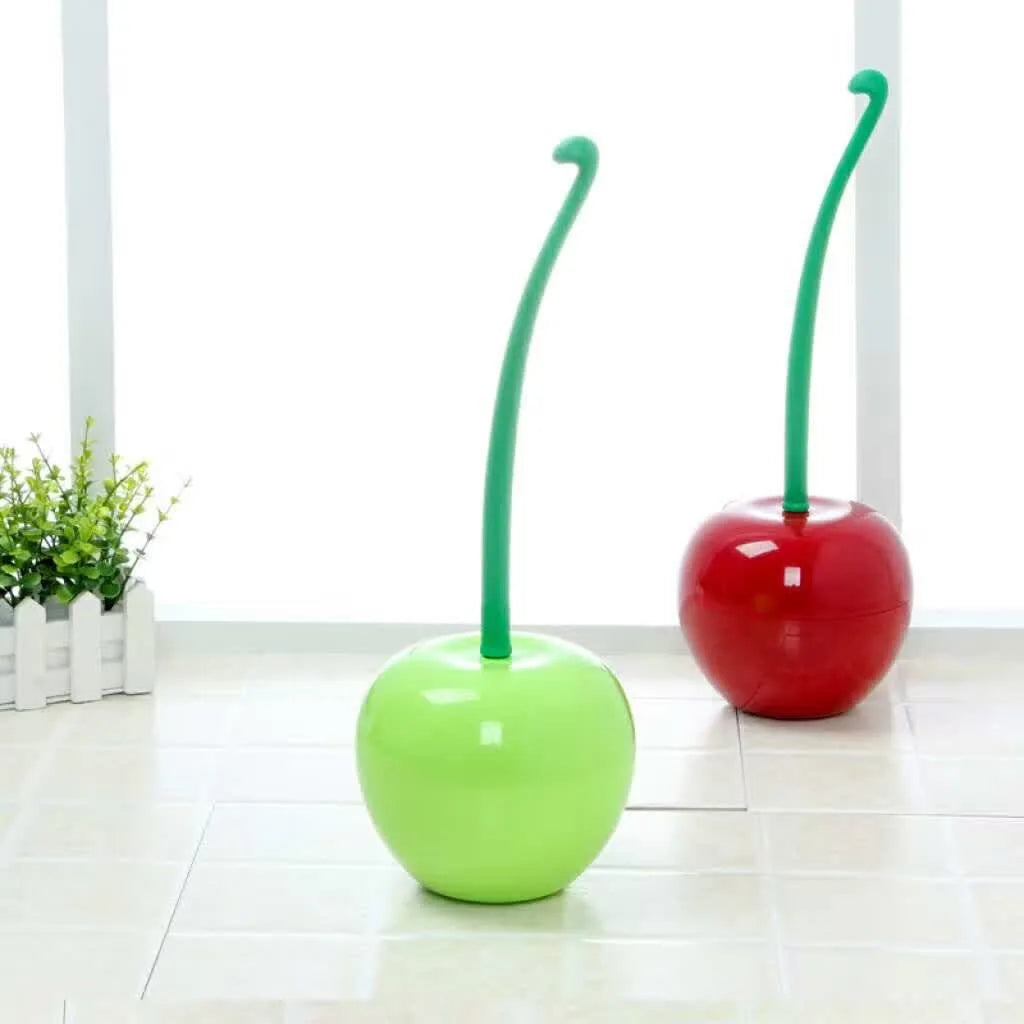 Red Toilet brush toilet holder bathroom accessories Creative Lovely Cherry Shape Lavatory Brush Toilet Brush Holder Set