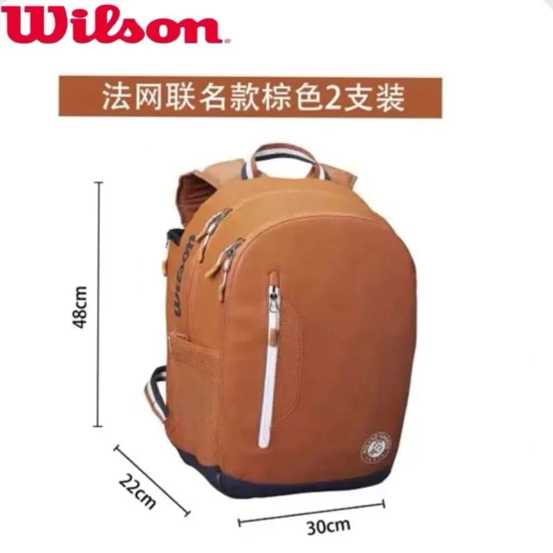 Wilson Roland Garros Clay Tennis Bag French Open Commemorative Tour Tennis Racquets Backpack Max for 2 Rackets with Compartment