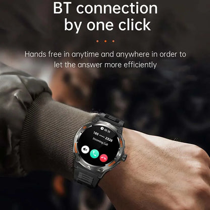 2024 New For Huawei Xiaomi AMOLED Smart Watch Men Rugged Military Bluetooth Call GPS Track 500Mah 3ATM Waterproof Smartwatch