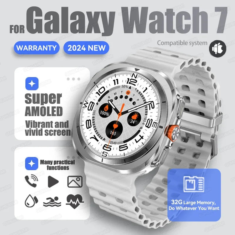 For Samsung New Sapphire Screen Galaxy Watch 7 Ultra Smart Watch Men's 32GB Memory NFC Bluetooth Call IP68 Waterproof Smartwatch