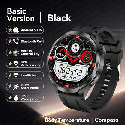 2024 For XIAOMI Android New 1.85 Inch HD Bluetooth Call Smart Watch Men Sports Fitness GPS NFC Heart Monitor Compass Smartwatch