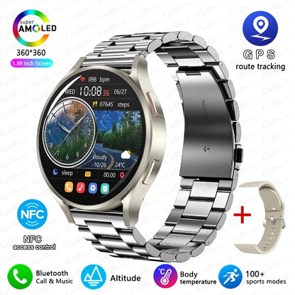 For Samsung Watch7 New Smart Watch Men GPS Motion Track BT Calling Health Monitoring Sport Mode IP68 Waterproof Smartwatch women