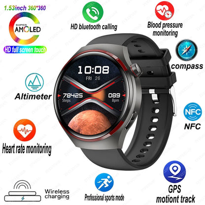 New Watch 4 Pro Space Exploration Edition Man Smart Watch HD Bluetooth Call GPS NFC Heart Rate 100+ Sports SmartWatch For HUAWEI