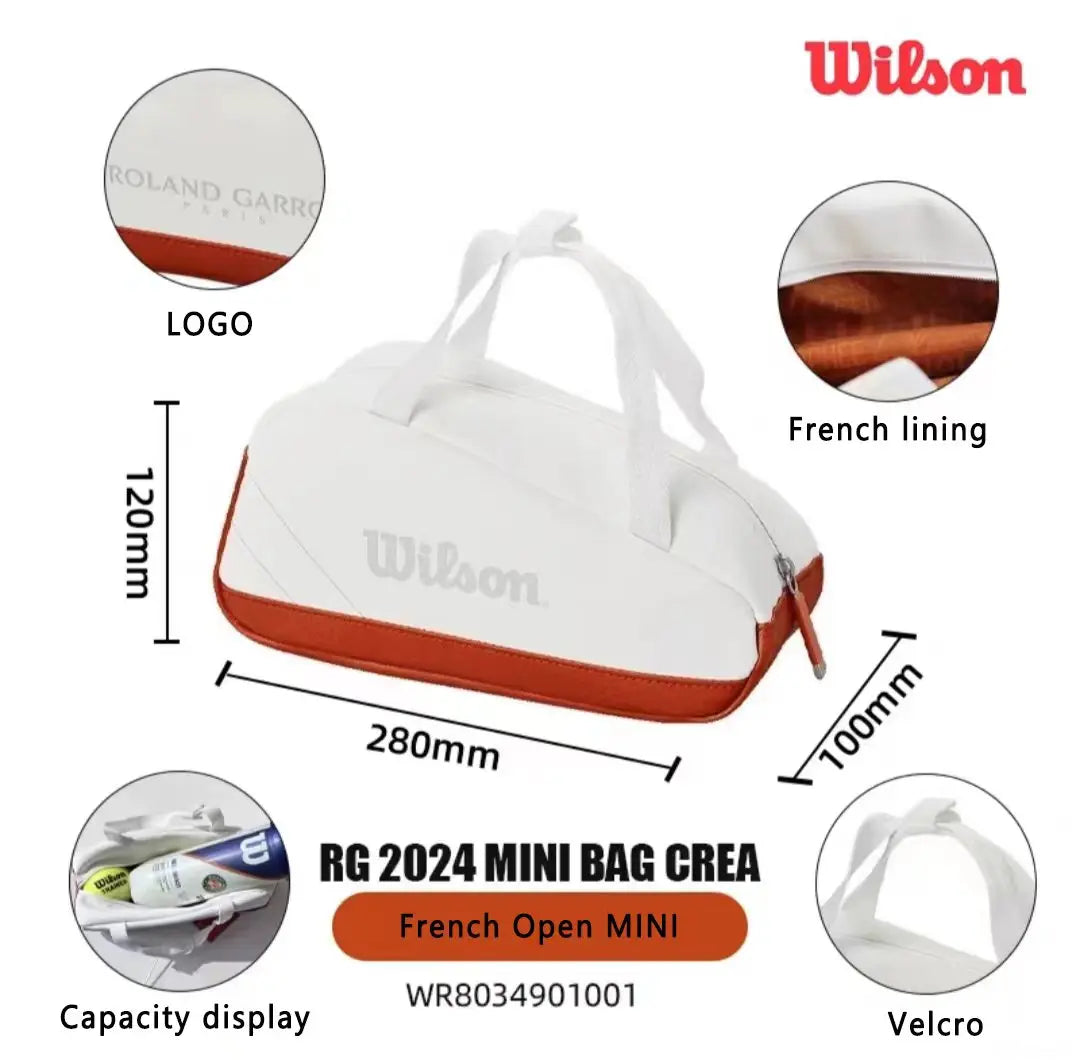 Wilson 2024 ROLAND GARROS KEY CHAIN BAG French Open Orange White Handheld Mini Tennis Key Pack RG WR8035001001