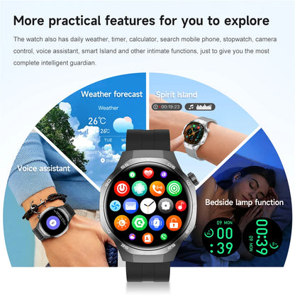 For Huawei Xiaomi GPS NFC Smart Watch Men GT5 Pro AMOLED HD Screen Heart Rate Bluetooth Call IP68 Waterproof SmartWatch 2025 New