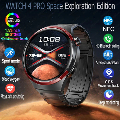 New Watch 4 Pro Space Exploration Edition Man Smart Watch HD Bluetooth Call GPS NFC Heart Rate 100+ Sports SmartWatch For HUAWEI