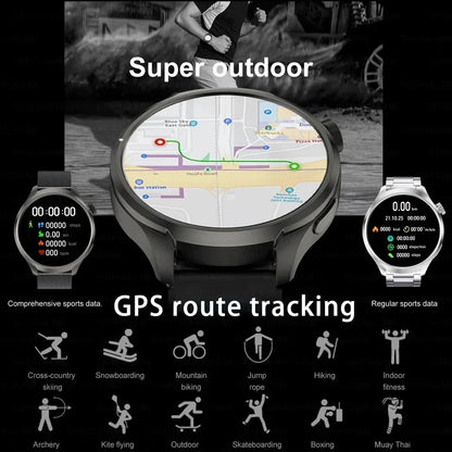 2024 For XIAOMI Android New 1.85 Inch HD Bluetooth Call Smart Watch Men Sports Fitness GPS NFC Heart Monitor Compass Smartwatch