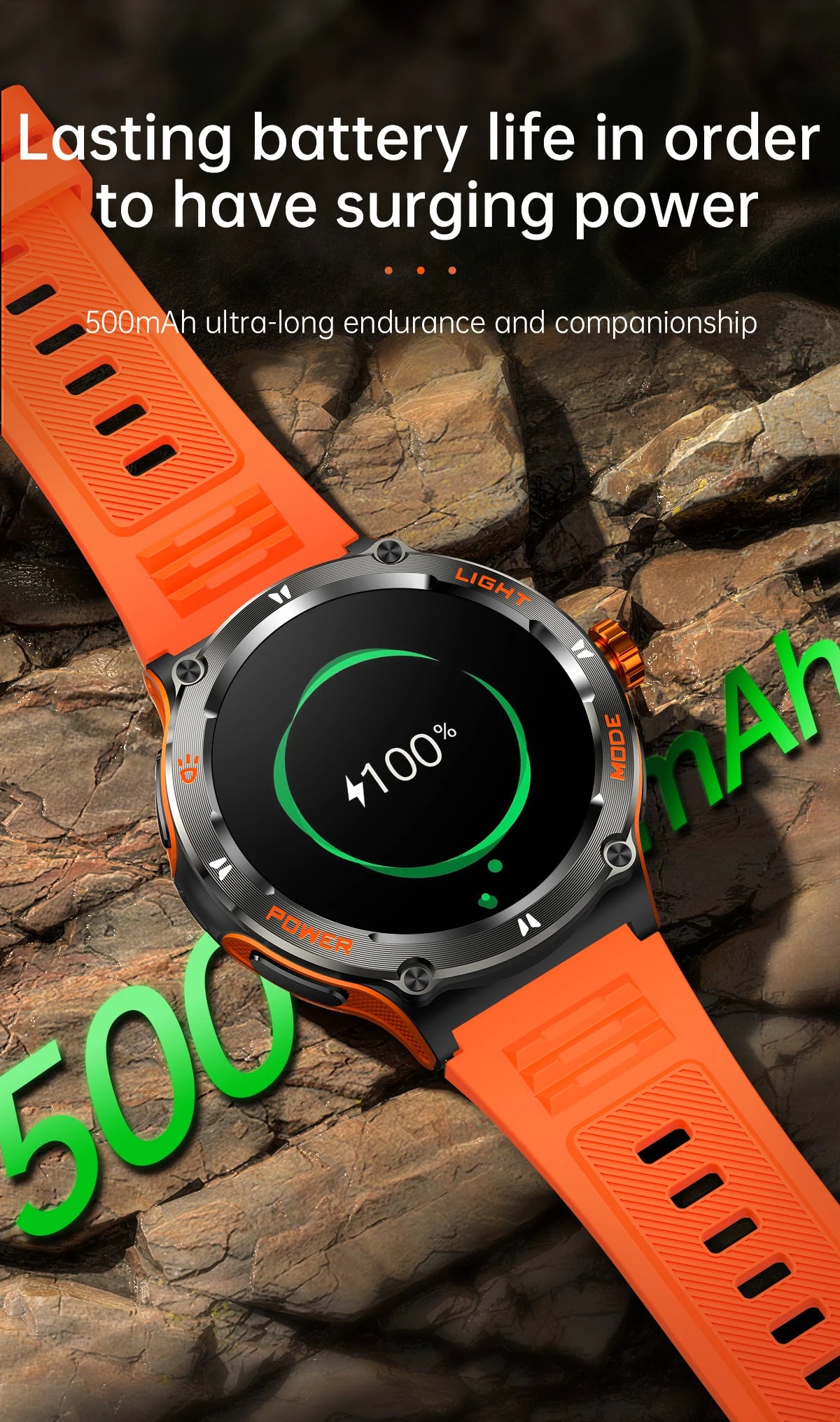 2024 New For Huawei Xiaomi AMOLED Smart Watch Men Rugged Military Bluetooth Call GPS Track 500Mah 3ATM Waterproof Smartwatch