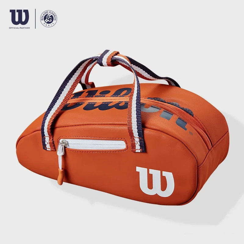 Wilson Minions Mini Tennis Bag French Open Orange White Handheld Mini Tennis Key Pack RG Mini version of the Minions Tour 12 bag