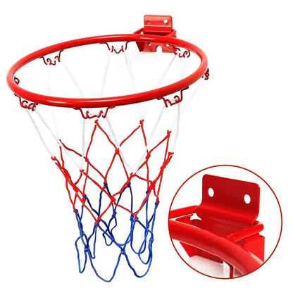 32cm Steel Hanging Basketball Wall Basketball Rim With Screws Mounted Goal Hoop Rim Net Sports Netting Indoor Outdoor