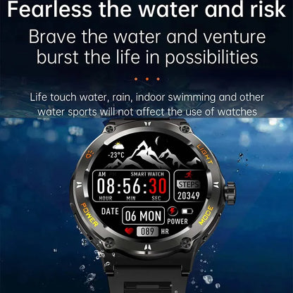 2024 New For Huawei Xiaomi AMOLED Smart Watch Men Rugged Military Bluetooth Call GPS Track 500Mah 3ATM Waterproof Smartwatch