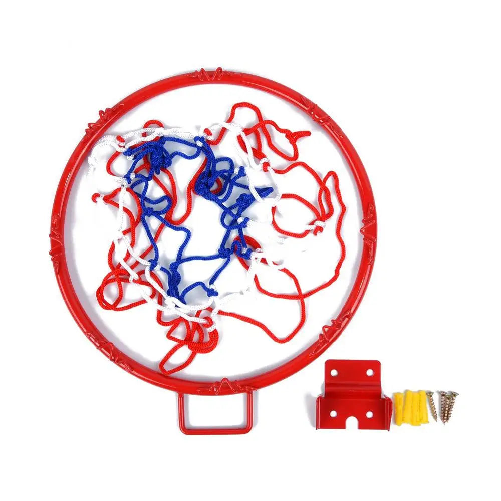 32cm Steel Hanging Basketball Wall Basketball Rim With Screws Mounted Goal Hoop Rim Net Sports Netting Indoor Outdoor