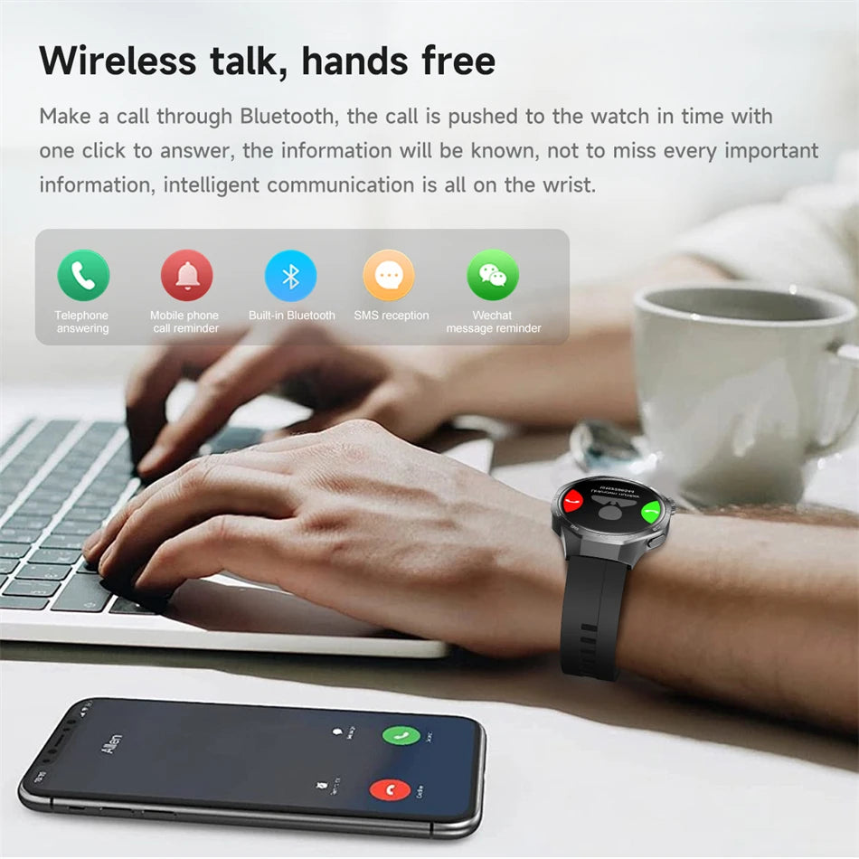 For Huawei Xiaomi GPS NFC Smart Watch Men GT5 Pro AMOLED HD Screen Heart Rate Bluetooth Call IP68 Waterproof SmartWatch 2025 New