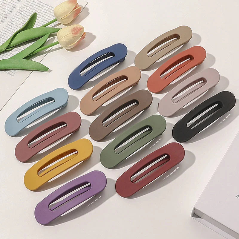 Korean Frosted Large Hair Clips For Women Girl Hair Accesories Fashion Color Solid Acrylic Hairpins Toothed Non-slip BB Barrette