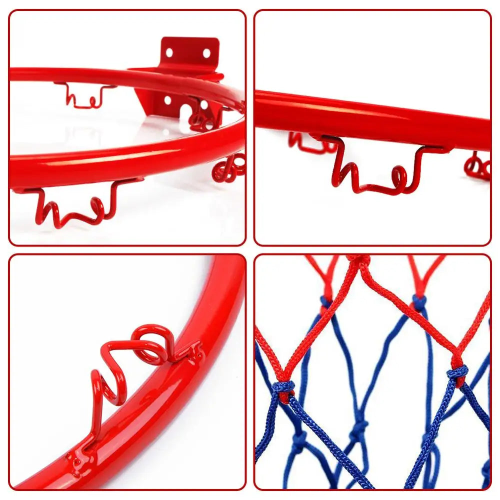 32cm Steel Hanging Basketball Wall Basketball Rim With Screws Mounted Goal Hoop Rim Net Sports Netting Indoor Outdoor