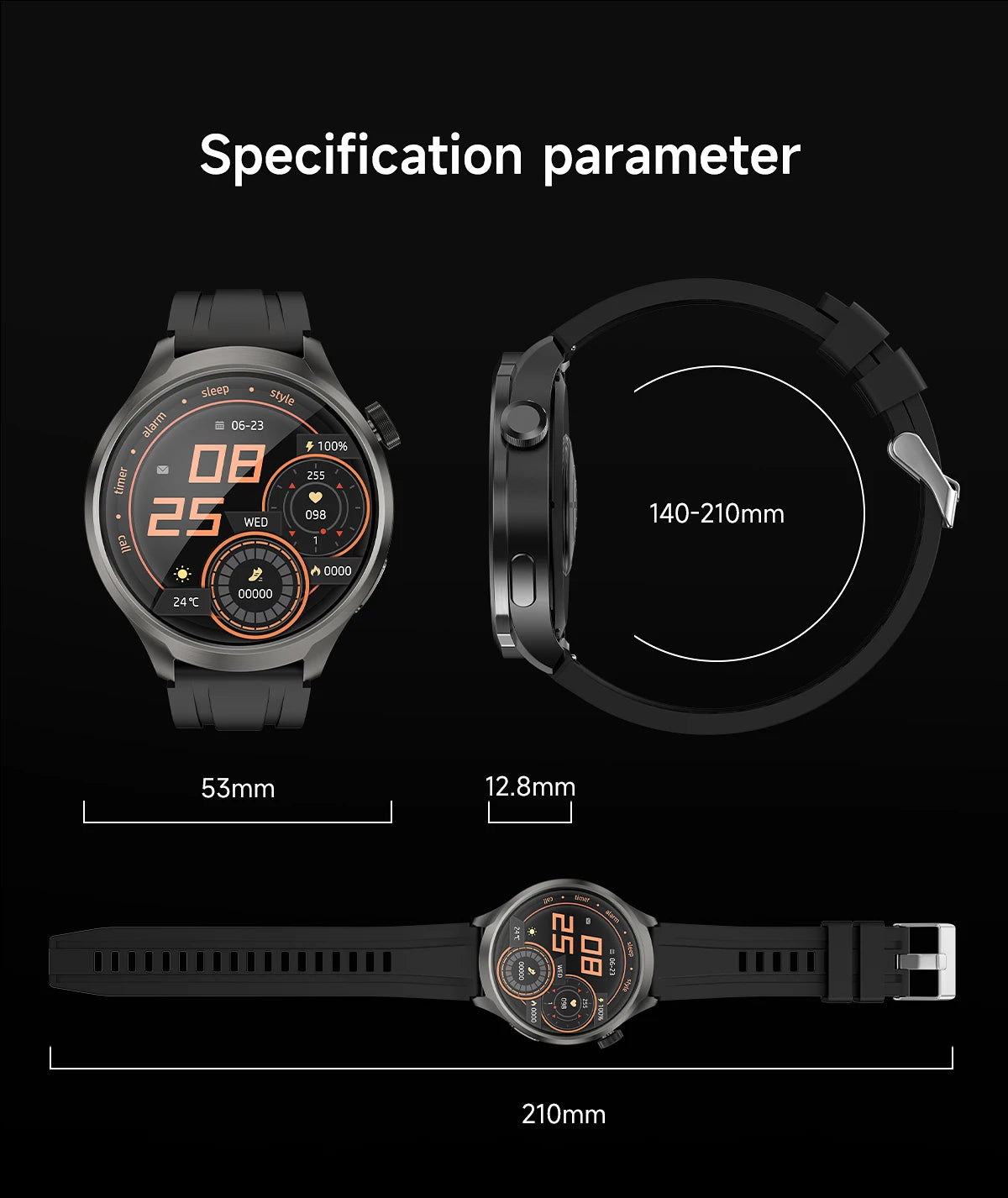 2024 For XIAOMI Android New 1.85 Inch HD Bluetooth Call Smart Watch Men Sports Fitness GPS NFC Heart Monitor Compass Smartwatch