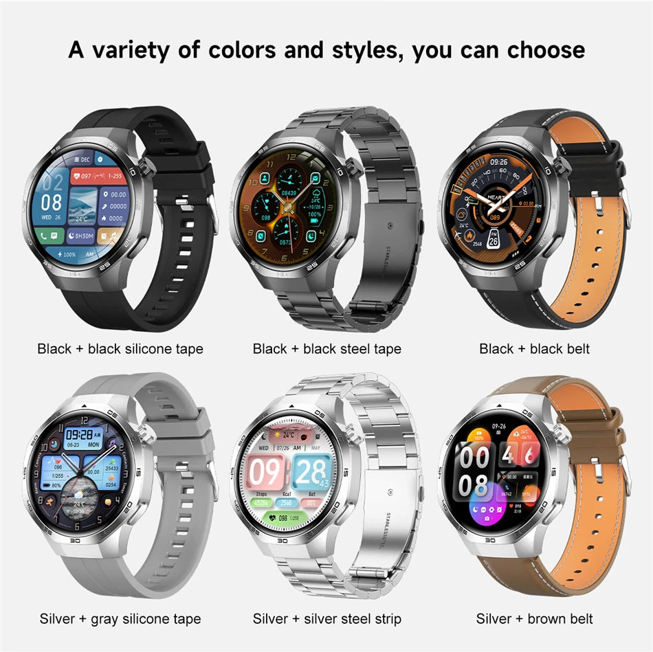 For Huawei Xiaomi GPS NFC Smart Watch Men GT5 Pro AMOLED HD Screen Heart Rate Bluetooth Call IP68 Waterproof SmartWatch 2025 New