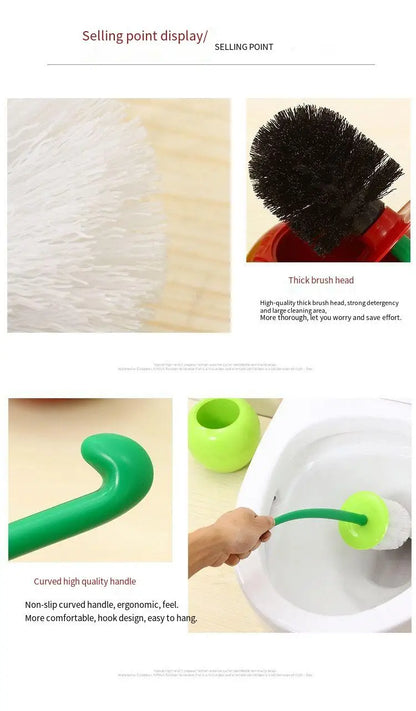 Red Toilet brush toilet holder bathroom accessories Creative Lovely Cherry Shape Lavatory Brush Toilet Brush Holder Set