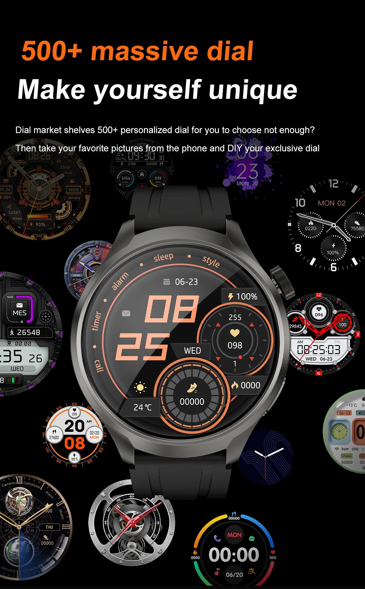 2024 For XIAOMI Android New 1.85 Inch HD Bluetooth Call Smart Watch Men Sports Fitness GPS NFC Heart Monitor Compass Smartwatch