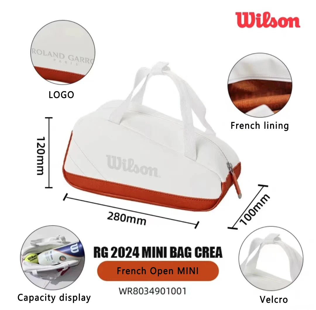 Wilson Minions Mini Tennis Bag French Open Orange White Handheld Mini Tennis Key Pack RG Mini version of the Minions Tour 12 bag