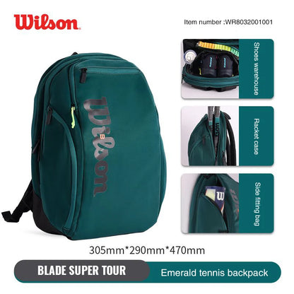 Original Wilson Tennis bag multi-functional backpack large capacity with independent shoe compartment insulated compartment