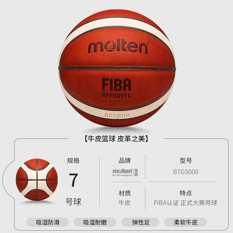 BG5000-Molten 7 basketball and bag indoor outdoor cement ground wear resistant adult youth children competition training special