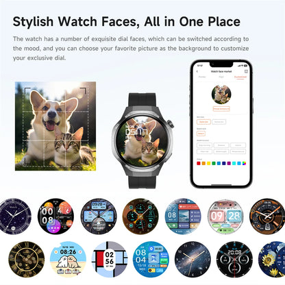 For Huawei Xiaomi GPS NFC Smart Watch Men GT5 Pro AMOLED HD Screen Heart Rate Bluetooth Call IP68 Waterproof SmartWatch 2025 New