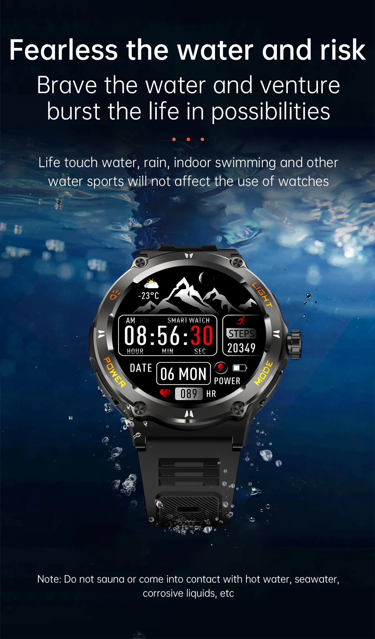 2024 New For Huawei Xiaomi AMOLED Smart Watch Men Rugged Military Bluetooth Call GPS Track 500Mah 3ATM Waterproof Smartwatch