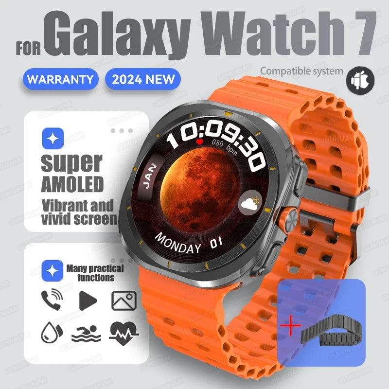 For Samsung New Sapphire Screen Galaxy Watch 7 Ultra Smart Watch Men's 32GB Memory NFC Bluetooth Call IP68 Waterproof Smartwatch