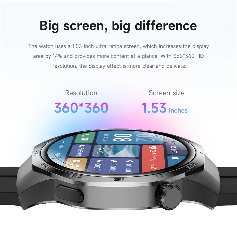 For Huawei Xiaomi GPS NFC Smart Watch Men GT5 Pro AMOLED HD Screen Heart Rate Bluetooth Call IP68 Waterproof SmartWatch 2025 New