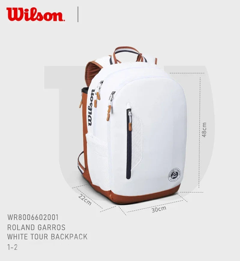 Wilson Roland Garros Clay Tennis Bag French Open Commemorative Tour Tennis Racquets Backpack Max For 2 Rackets With Compartment