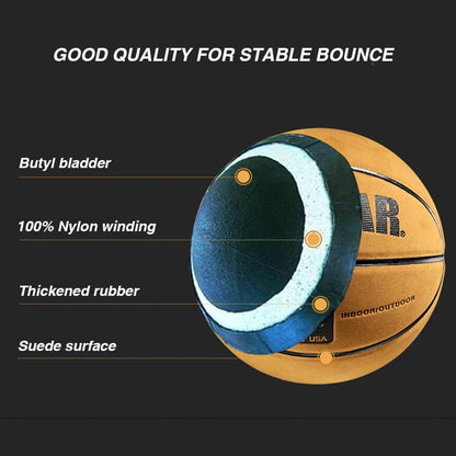 Basketball Size 7 Soft Microfiber Wear-Resistant Anti-Slip Waterproof Outdoor & Indoor Professional Basketball Ball Purple