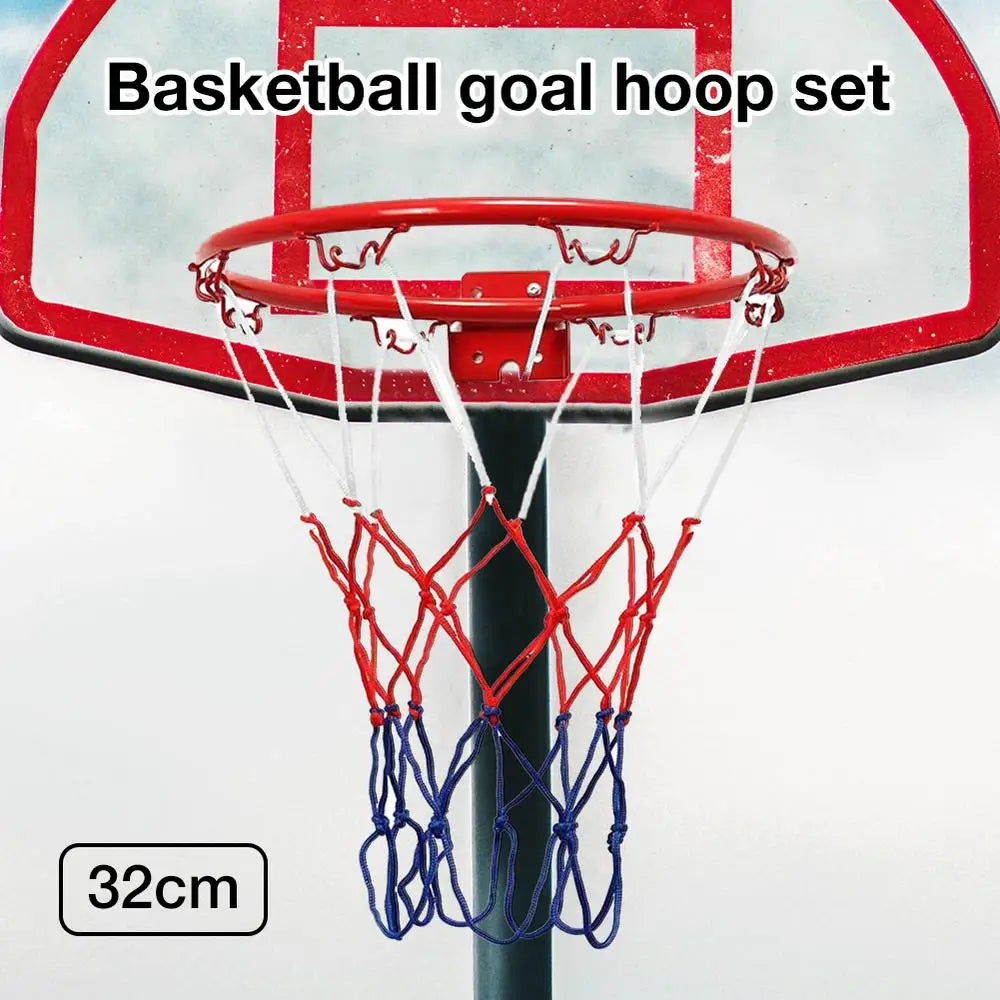 32cm Steel Hanging Basketball Wall Basketball Rim With Screws Mounted Goal Hoop Rim Net Sports Netting Indoor Outdoor