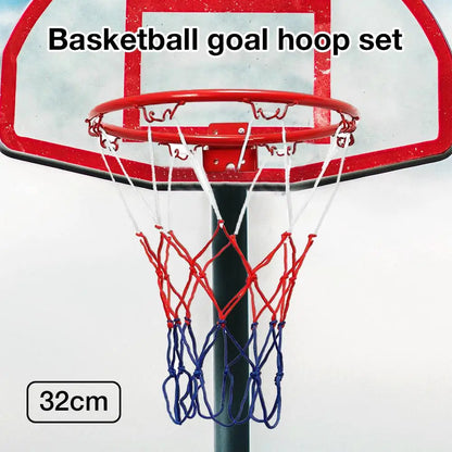 32cm Steel Hanging Basketball Wall Basketball Rim With Screws Mounted Goal Hoop Rim Net Sports Netting Indoor Outdoor